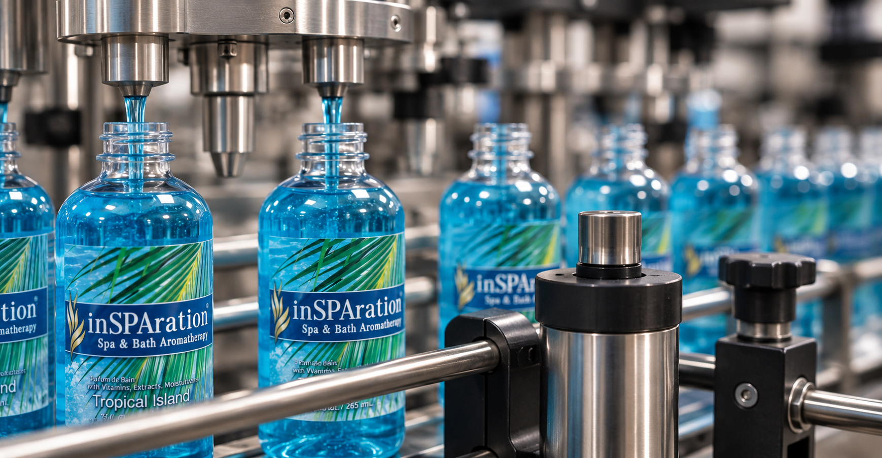 inSPAration bottles on the production line in Moorpark, California.